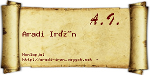 Aradi Irén névjegykártya